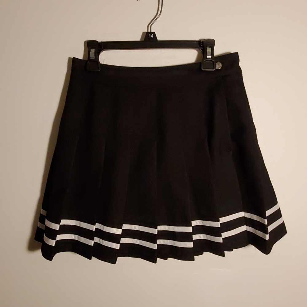 Black with white strips mini skirt